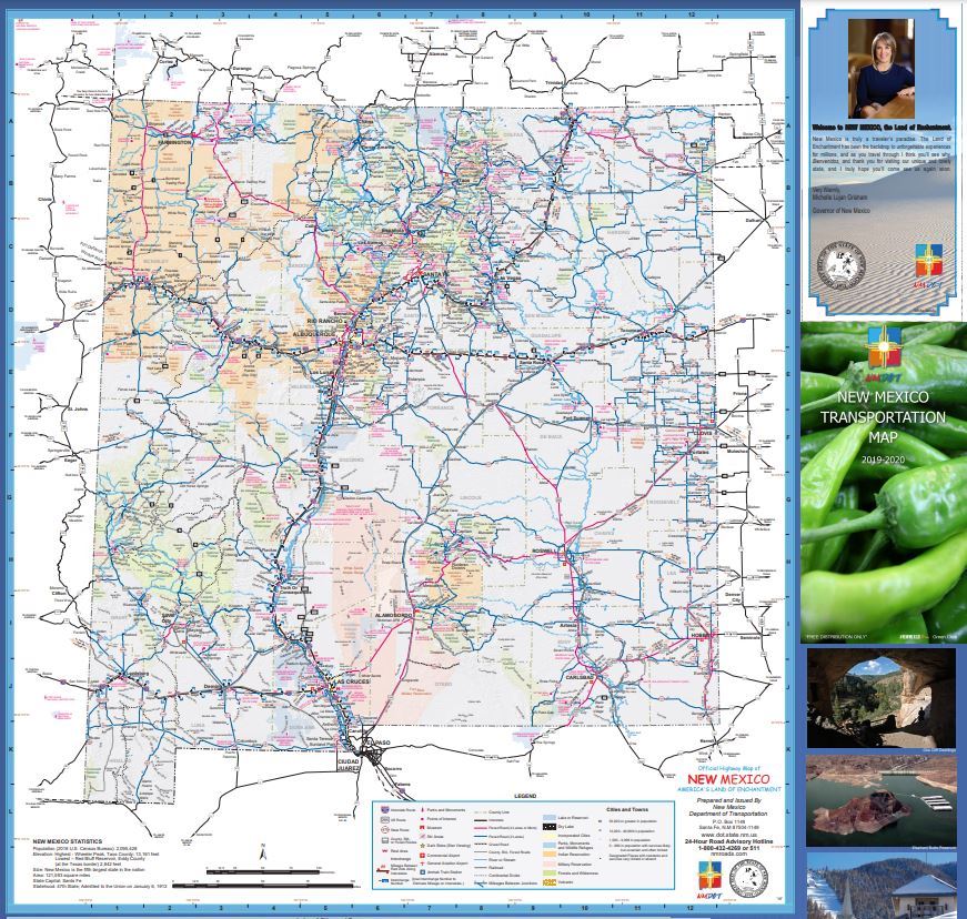 NM DOT Tourism Map 2020 Screenshot